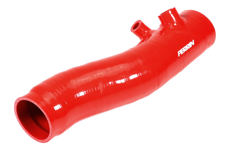 Subaru WRX Turbo Inlet Hose - Perrin Performance - w/Turbo Adapter Flange (Long) - Red - `22-`25